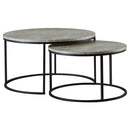 Lainey  Round Faux Marble Nesting Coffee Table Grey