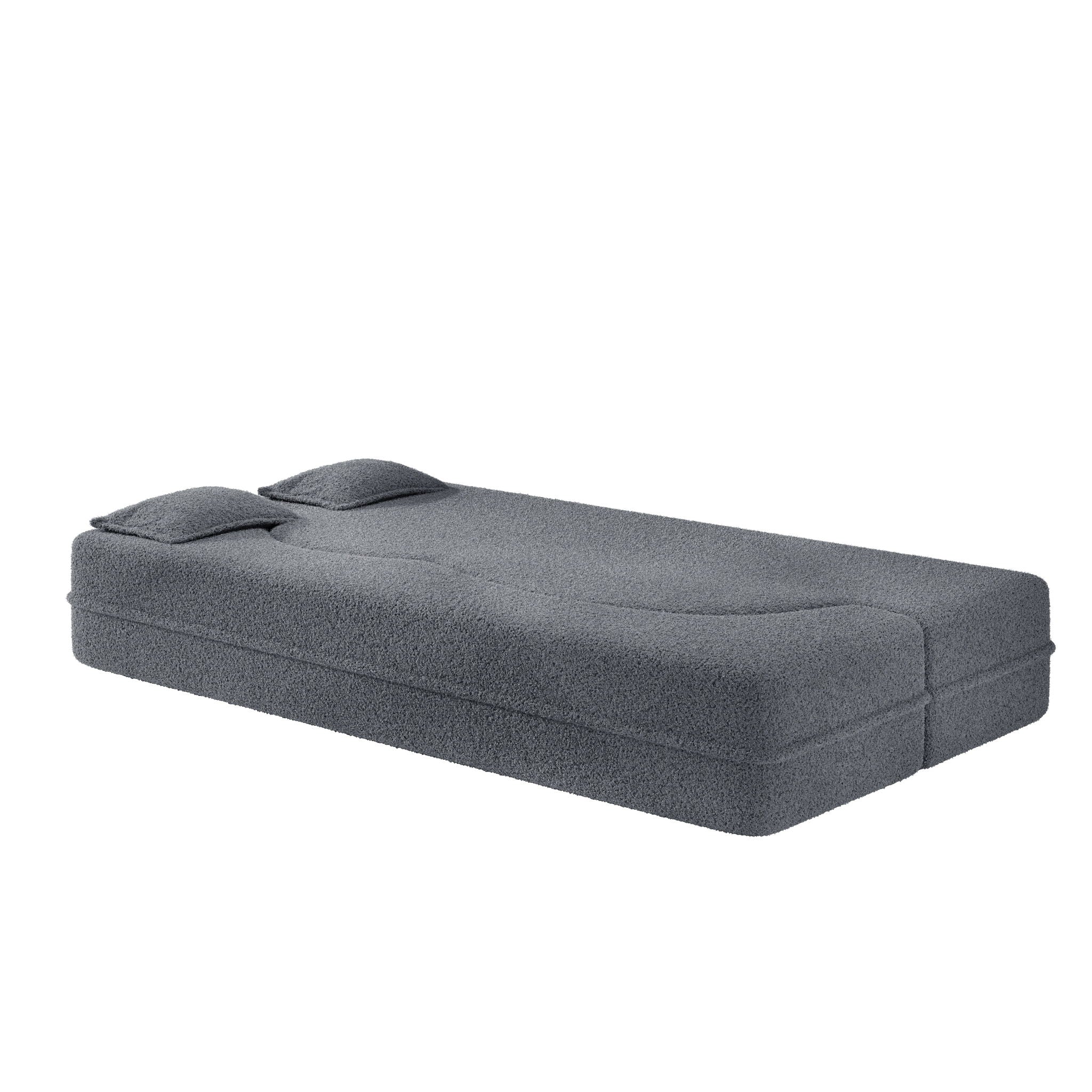 Modern Floor Sofa With 2 Pillows, Twin Size For Living Room