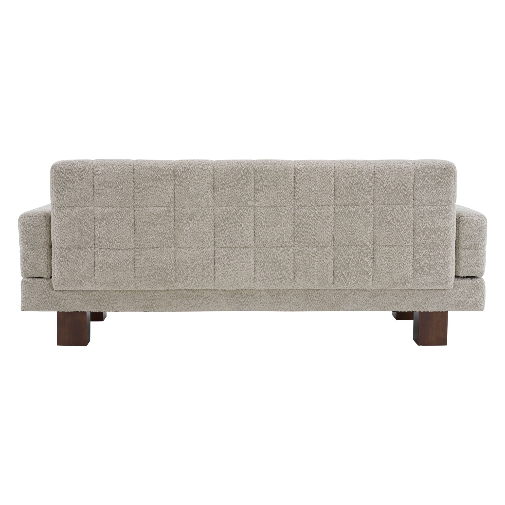 Modern Loveseat Sofa, 2 Seater With Square Arms For Living Room