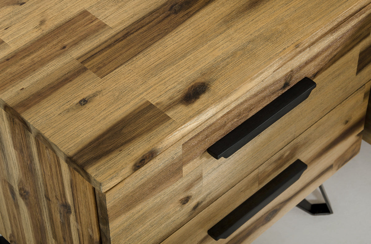 Modrest Sala Modern Light Wood Dresser & Mirror Set