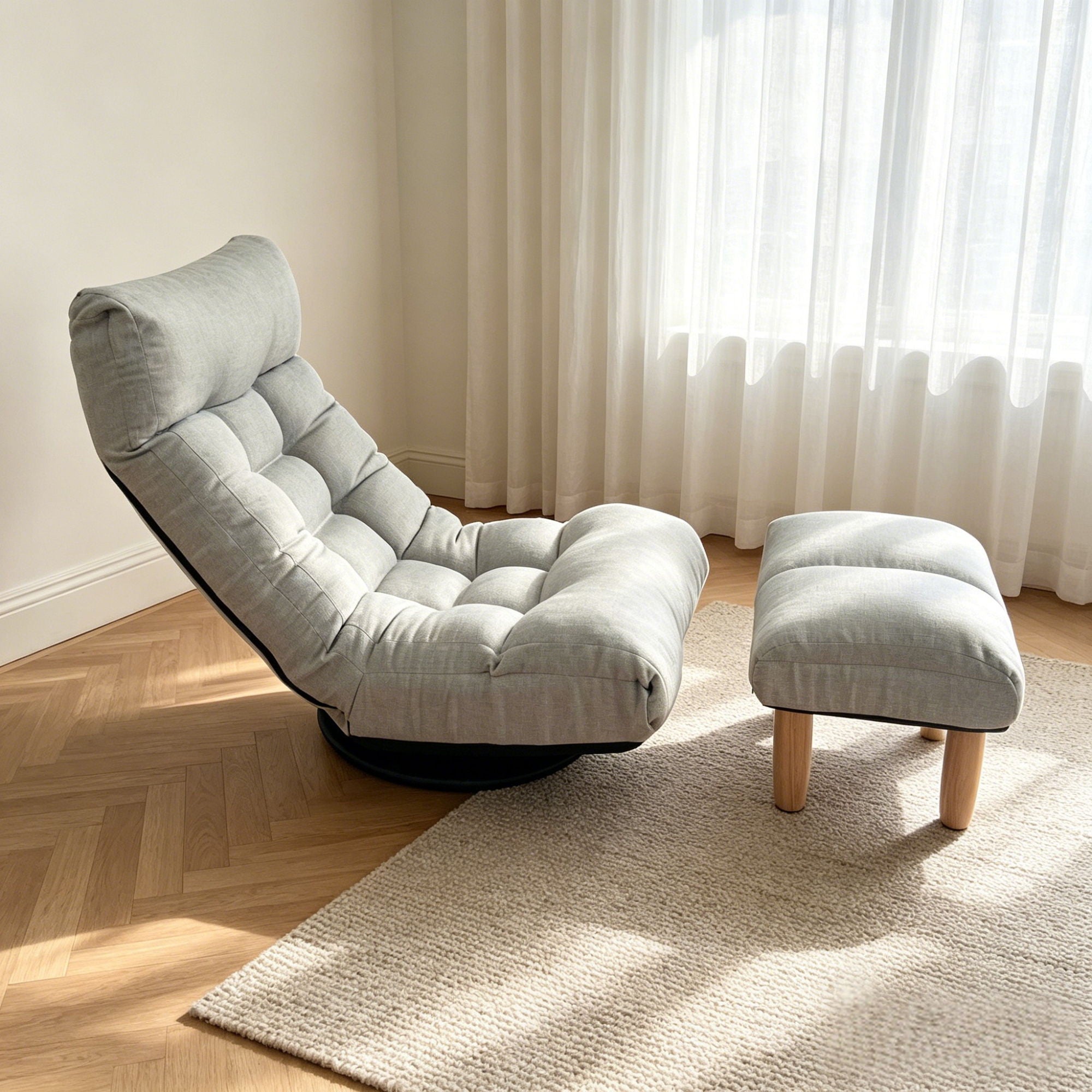 Adjustable Japanese Reclining Floor Chair Sofa With Metal Frame For Living Room