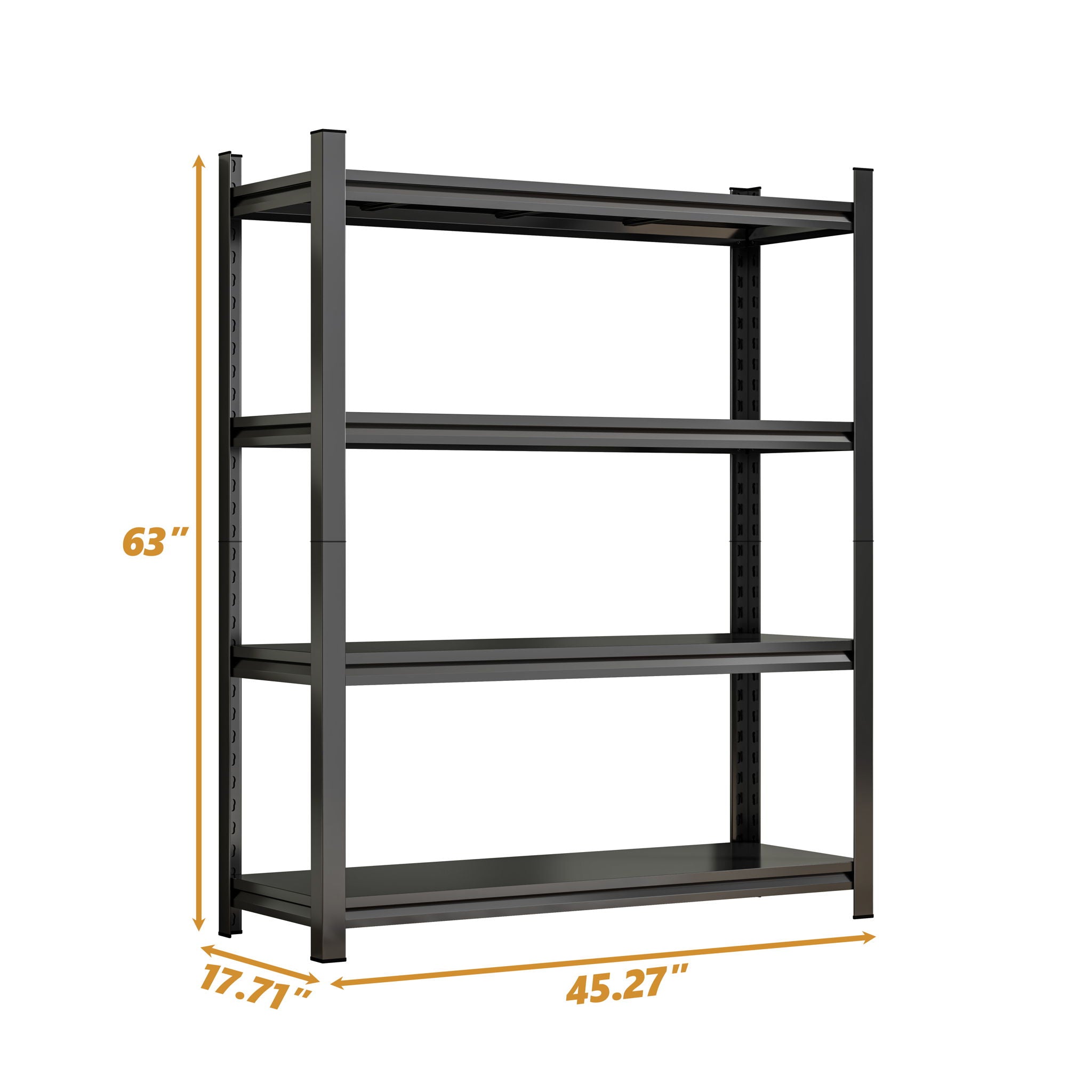 4-Tier Height-Adjustable Storage Rack, Vertical Organizer, Assembly Required - Black