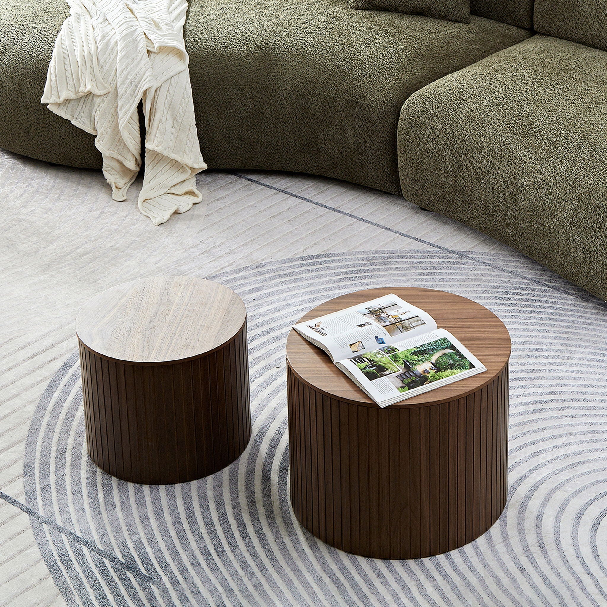 Handcrafted Nested Table Set, 2 Pieces