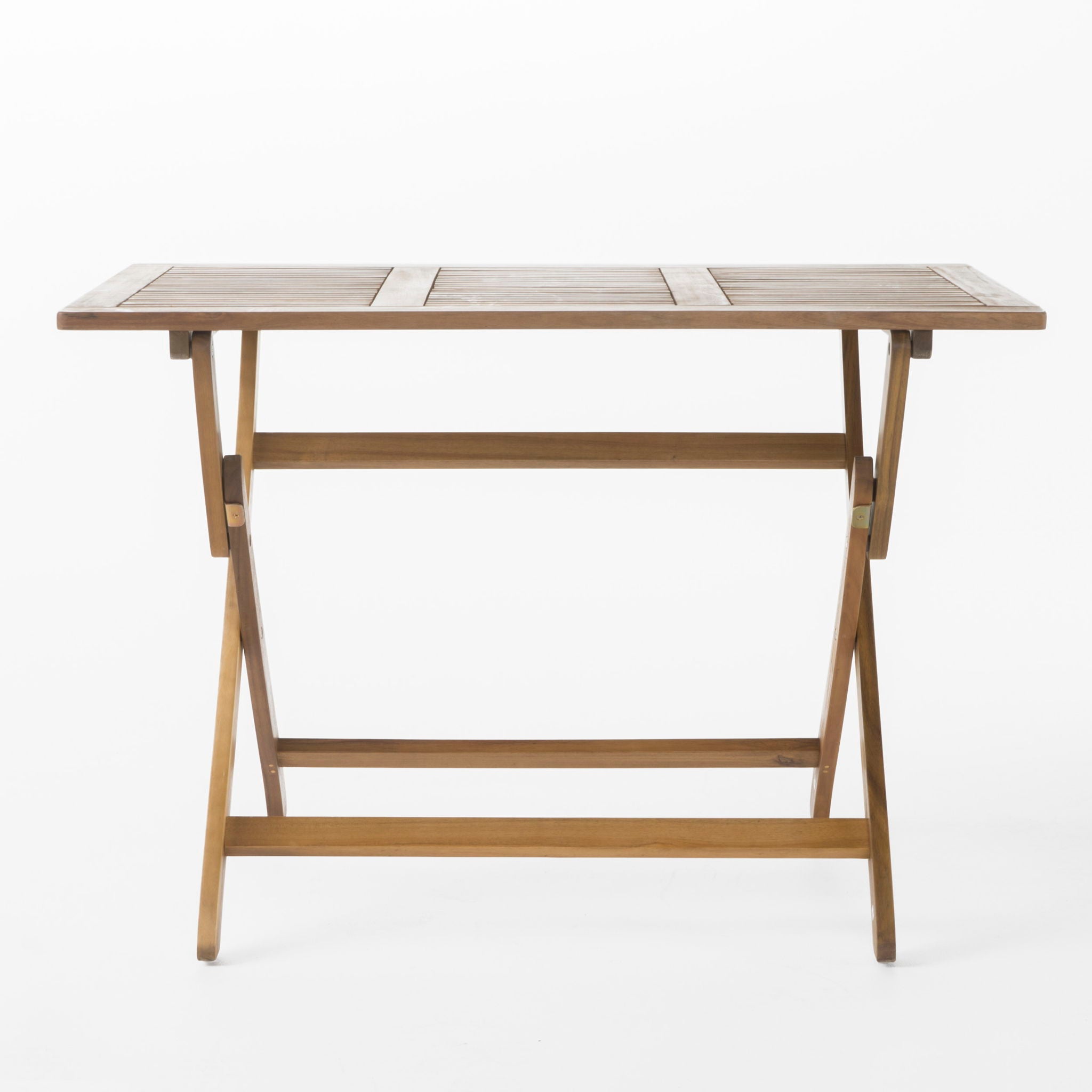 Blissique - Outdoor Foldable Wood Dining Table With Slat Design