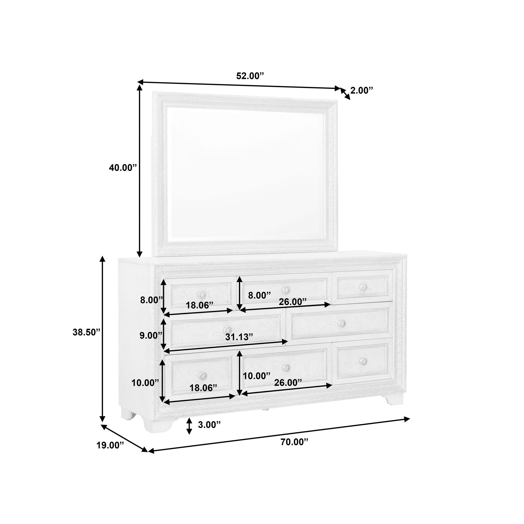 Camila - 8 Drawer Dresser - Natural