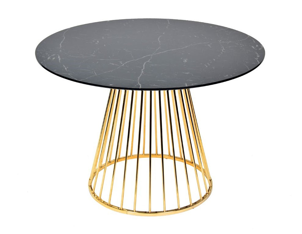 Modrest Holly Modern Black & Gold Round Dining Table