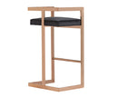 Modrest Halifax Modern Black Velvet & Rosegold Bar Stool