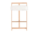 Modrest Halifax Modern White Faux Fur & Rosegold Bar Stool