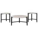 Tandi  Faux Marble Coffee and End Table Set White