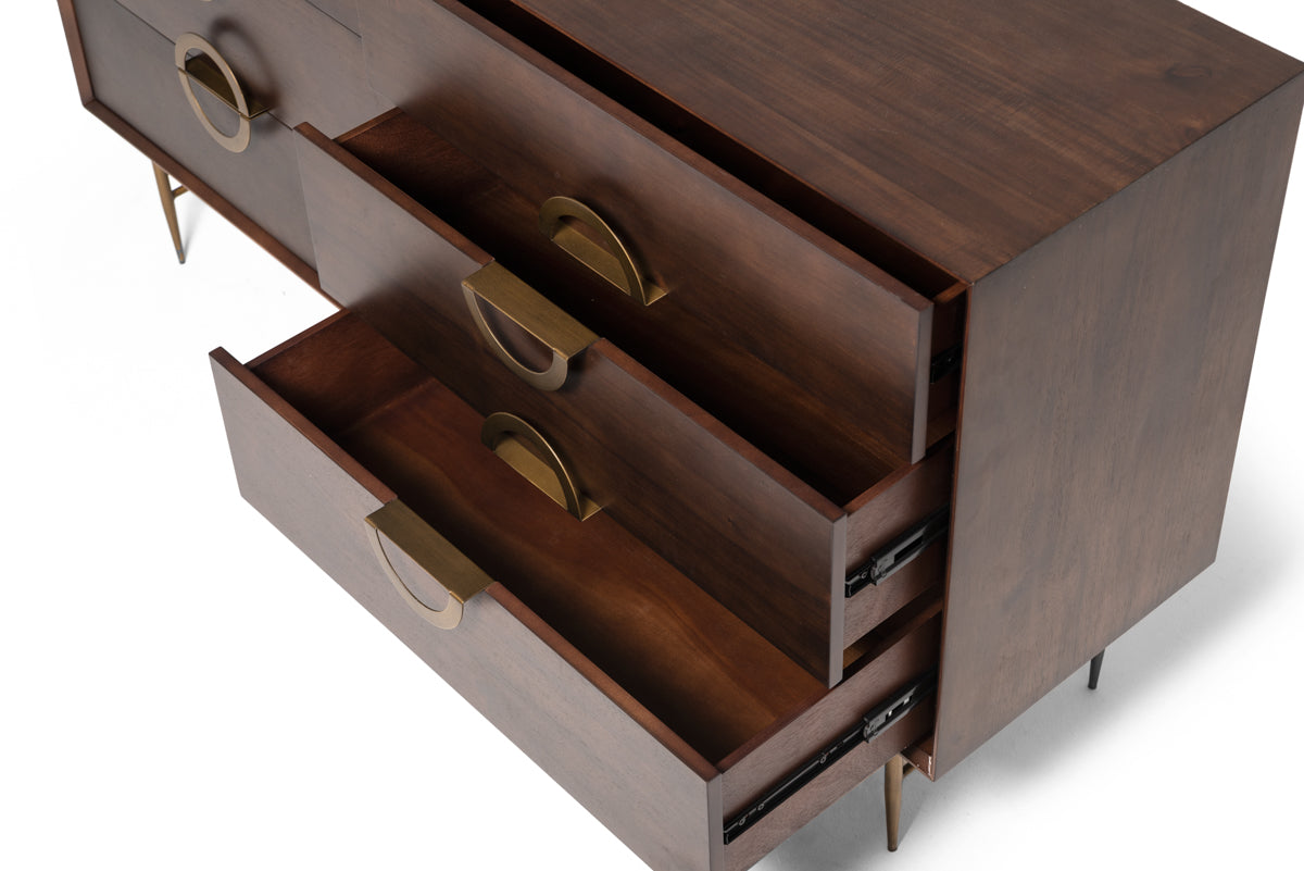 Modrest Selena Modern Acacia & Brass Dresser