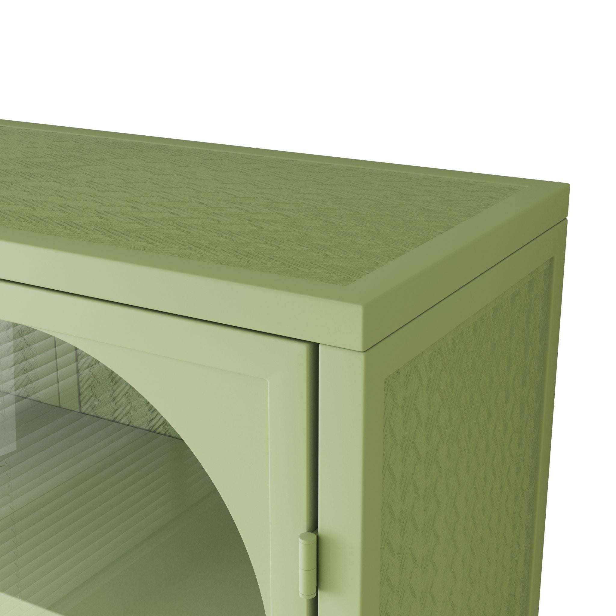 2 Door Wall Cabinet With 3 Tier Storage - Green