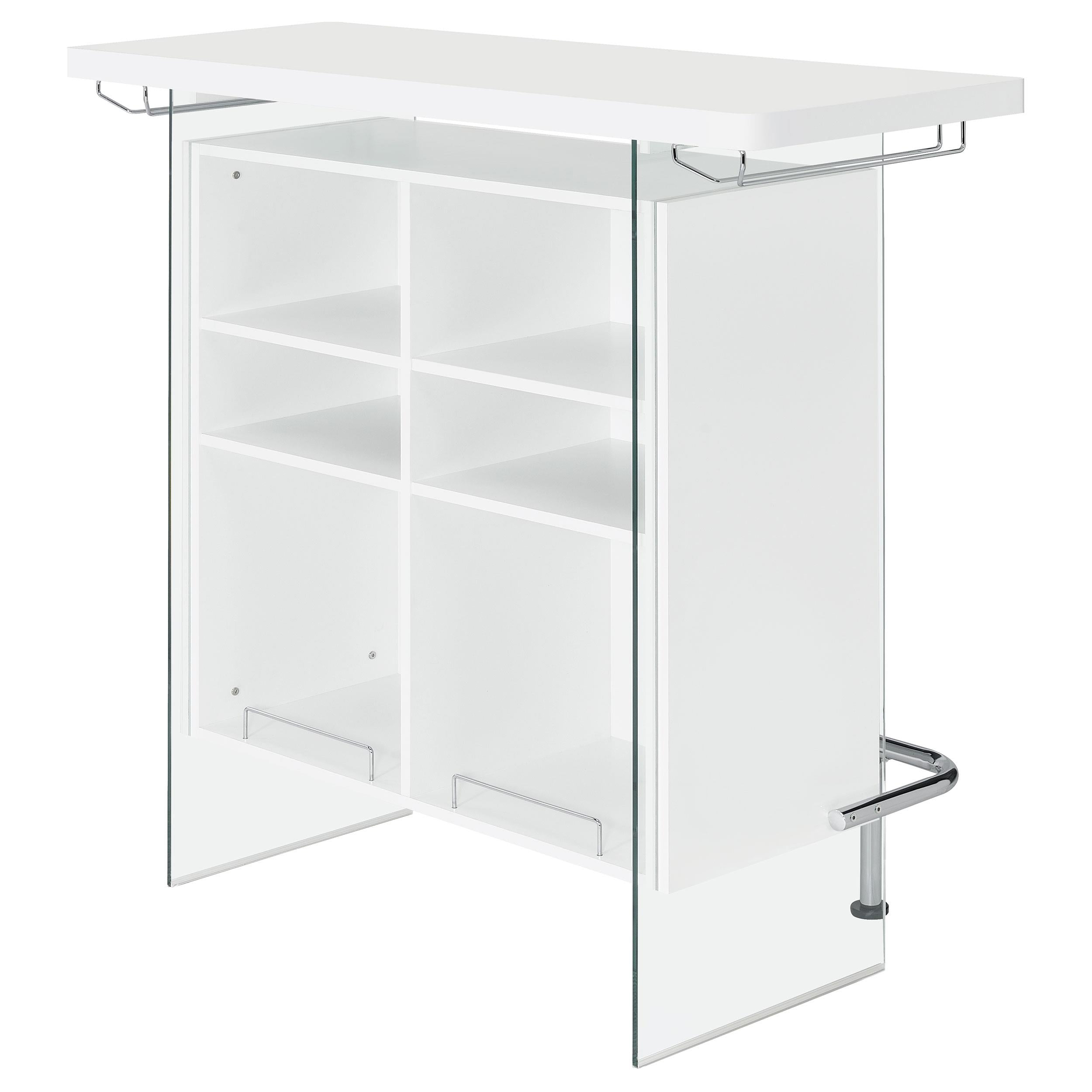 Coaster Furniture Acosta 182632 Rectangular Bar Unit With Footrest And Glass Side Panels IMAGE 7