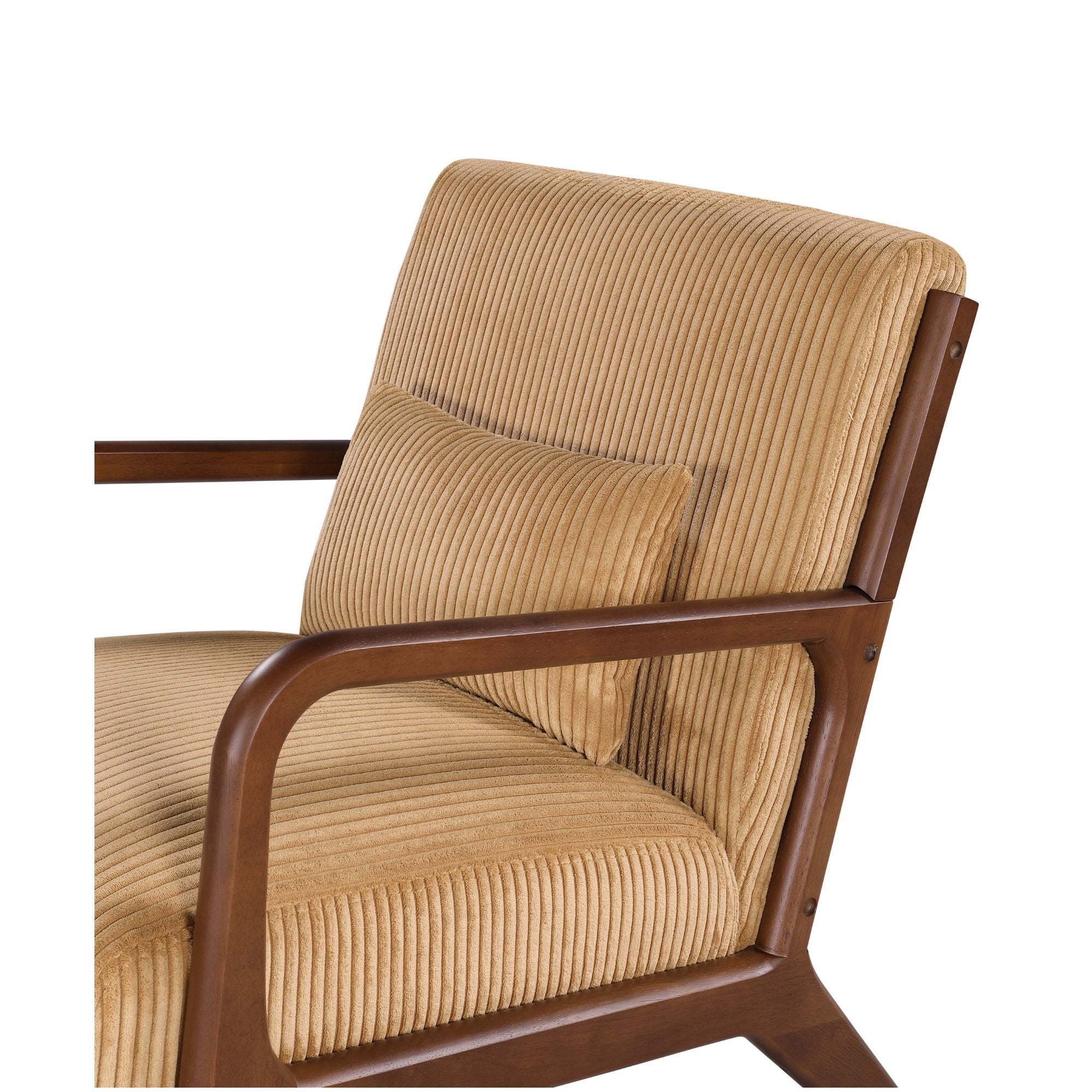 Upholstered Armchair With Back Support Pillow