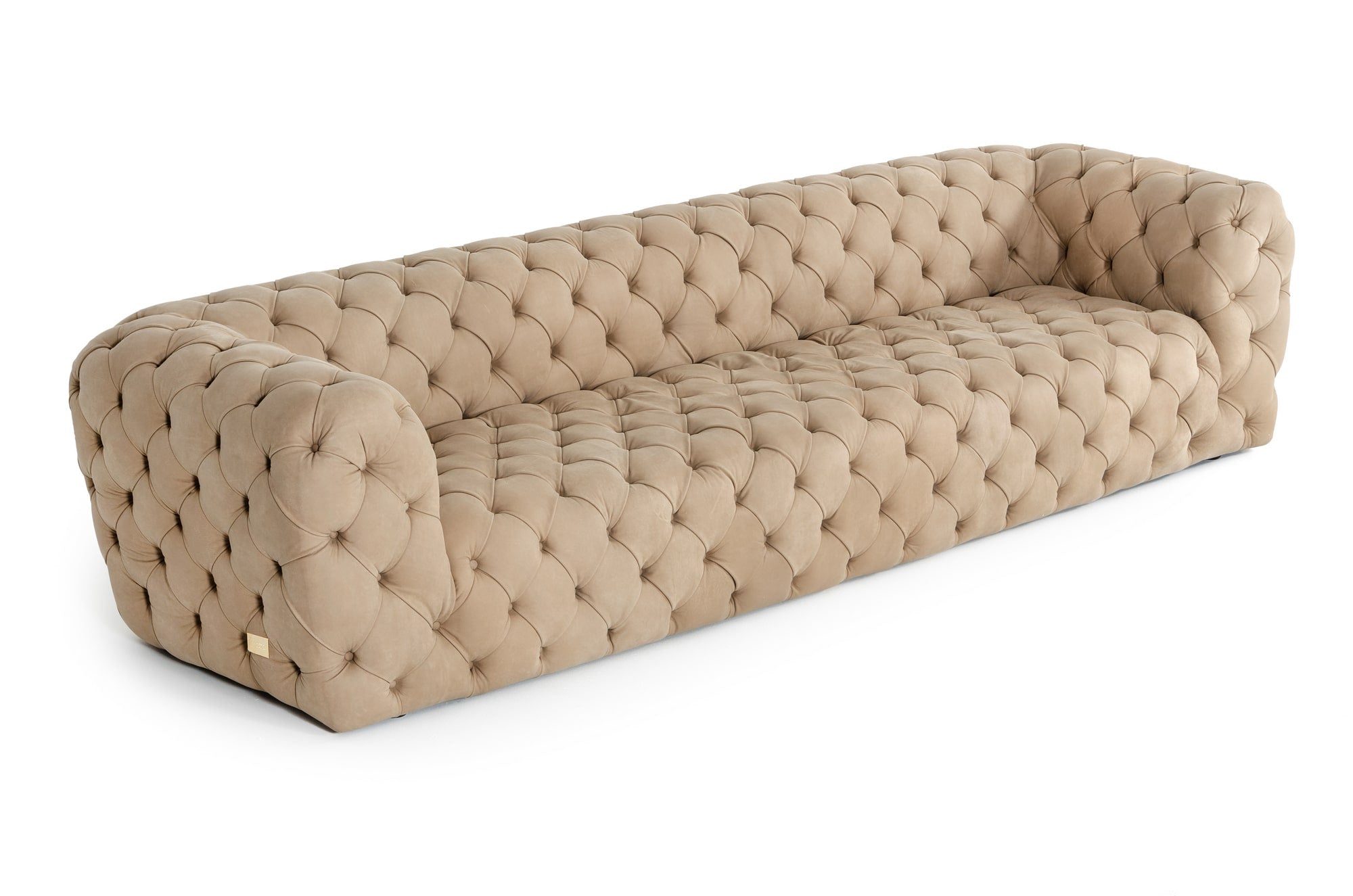 Lamod Italia Ellington- Italian Beige Nubuck Leather 4-Seater Sofa