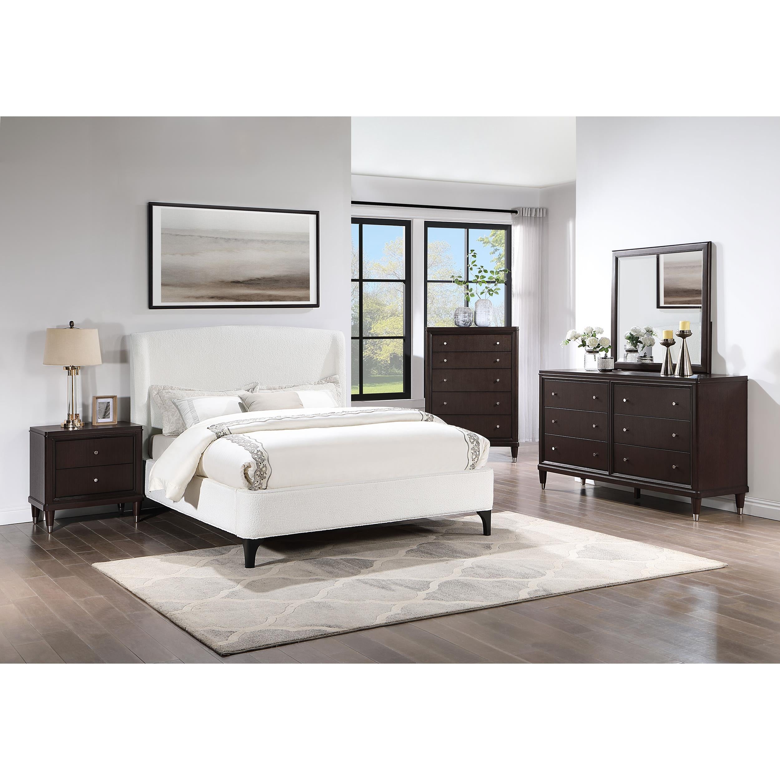 Diamond Modern Furniture COA King Upholstered Panel Bed 306020KE IMAGE 11