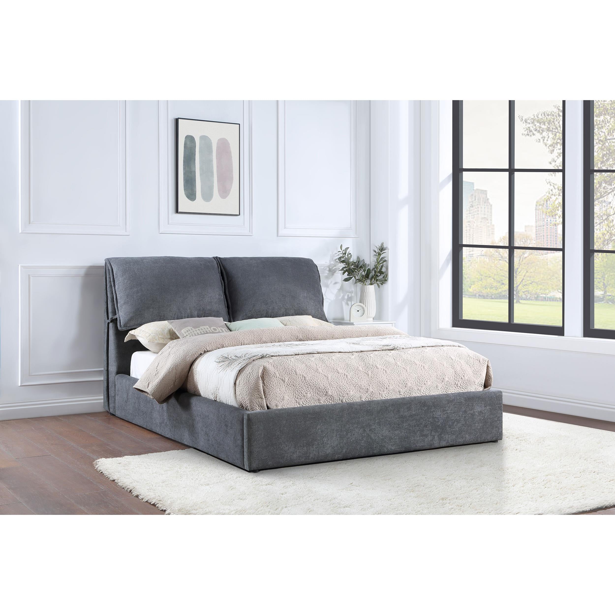 Diamond Modern Furniture COA King Upholstered Panel Bed 306041KE IMAGE 6