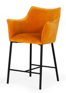 Modrest Exodus - Modern Orange Velvet Counter Stool