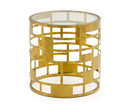 Modrest Kudo - Glam Clear Glass and Gold Glass End Table