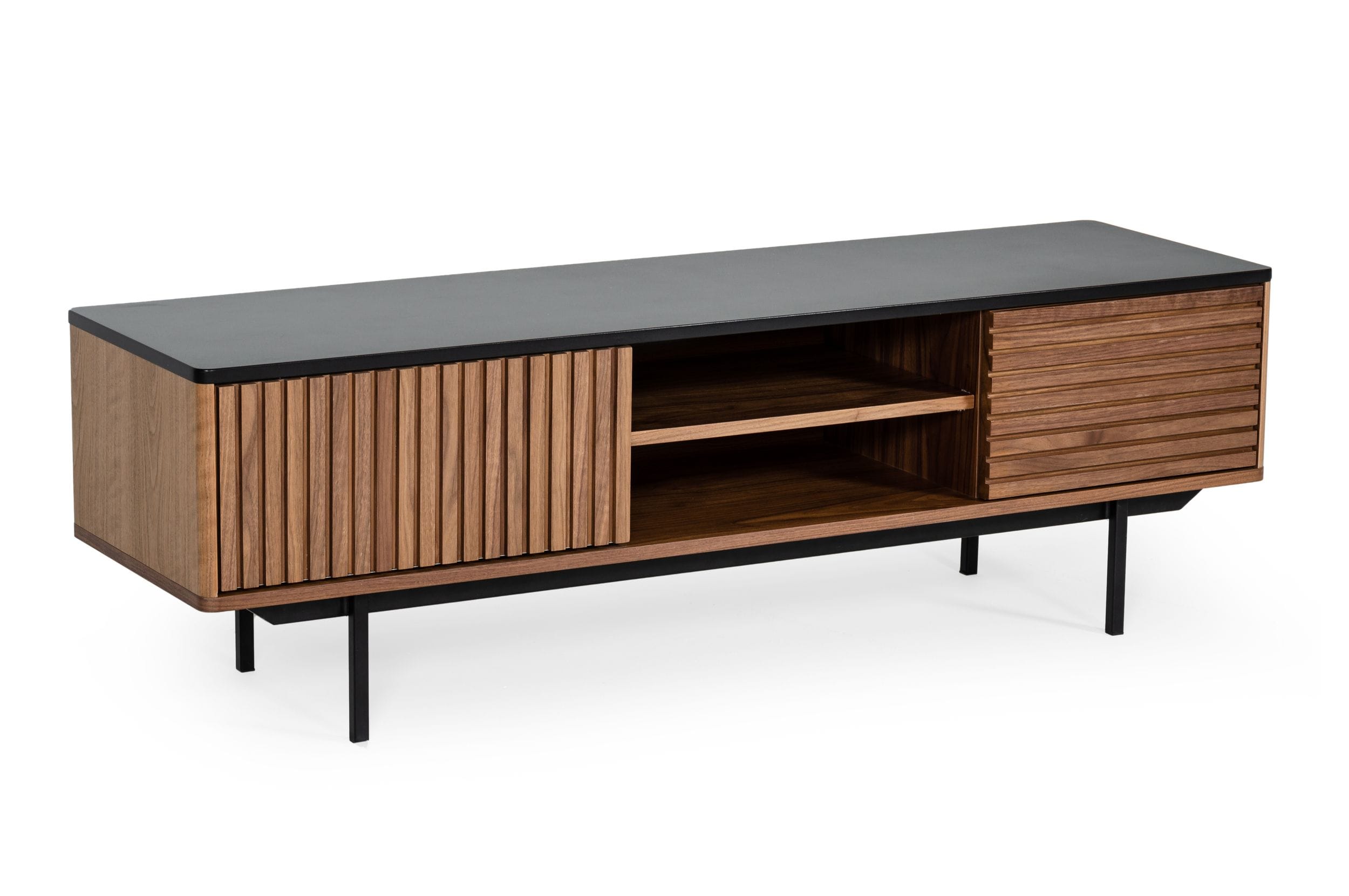 Modrest Maggie - Modern Walnut and Grey TV Stand