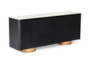 Modrest Peak - Modern White Ceramic/Black Oak/Rosegold Buffet