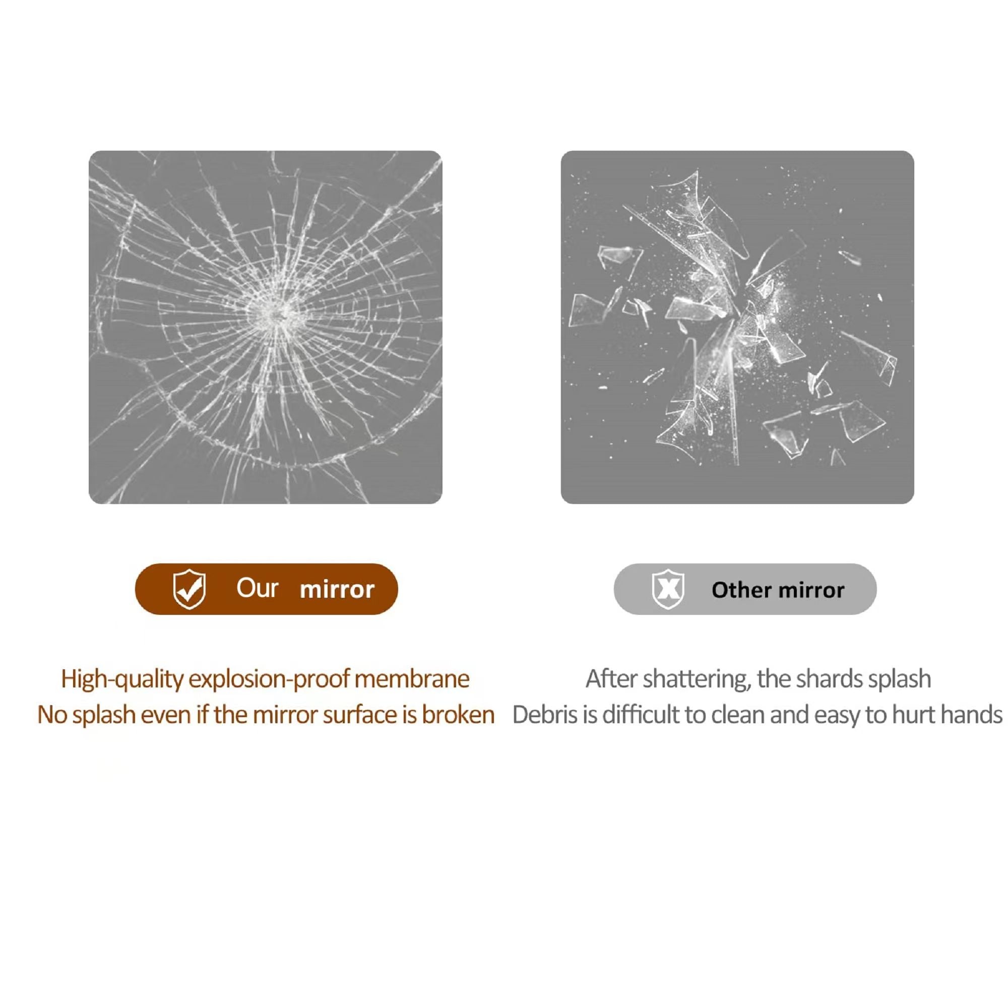 Full-Length Vertical Mirror With LED Light, Dimming Wall Mirror With Frame