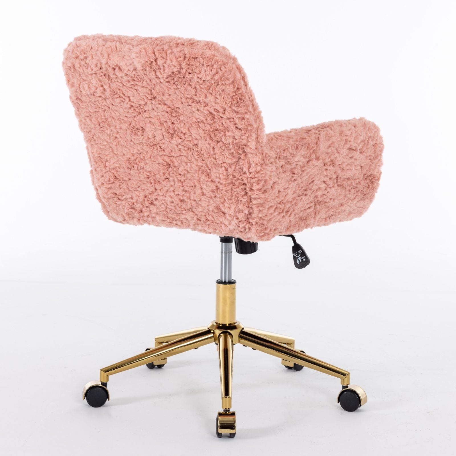 Office Chair, Artificial Rabbit Hair Home Office Chair With Metal Base, Adjustable Desk Chair Swivel Office Chair, Vanity Chair