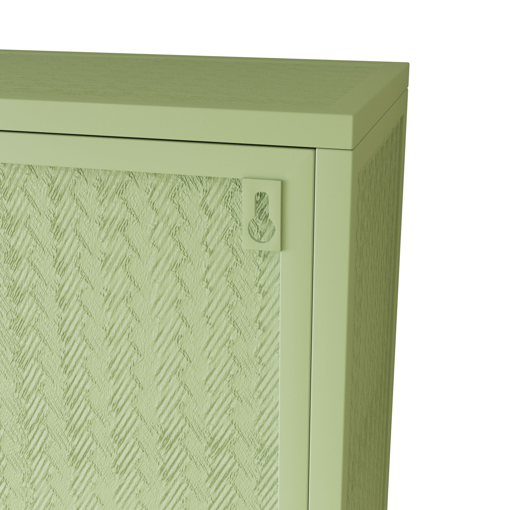 2 Door Wall Cabinet With 3 Tier Storage - Green