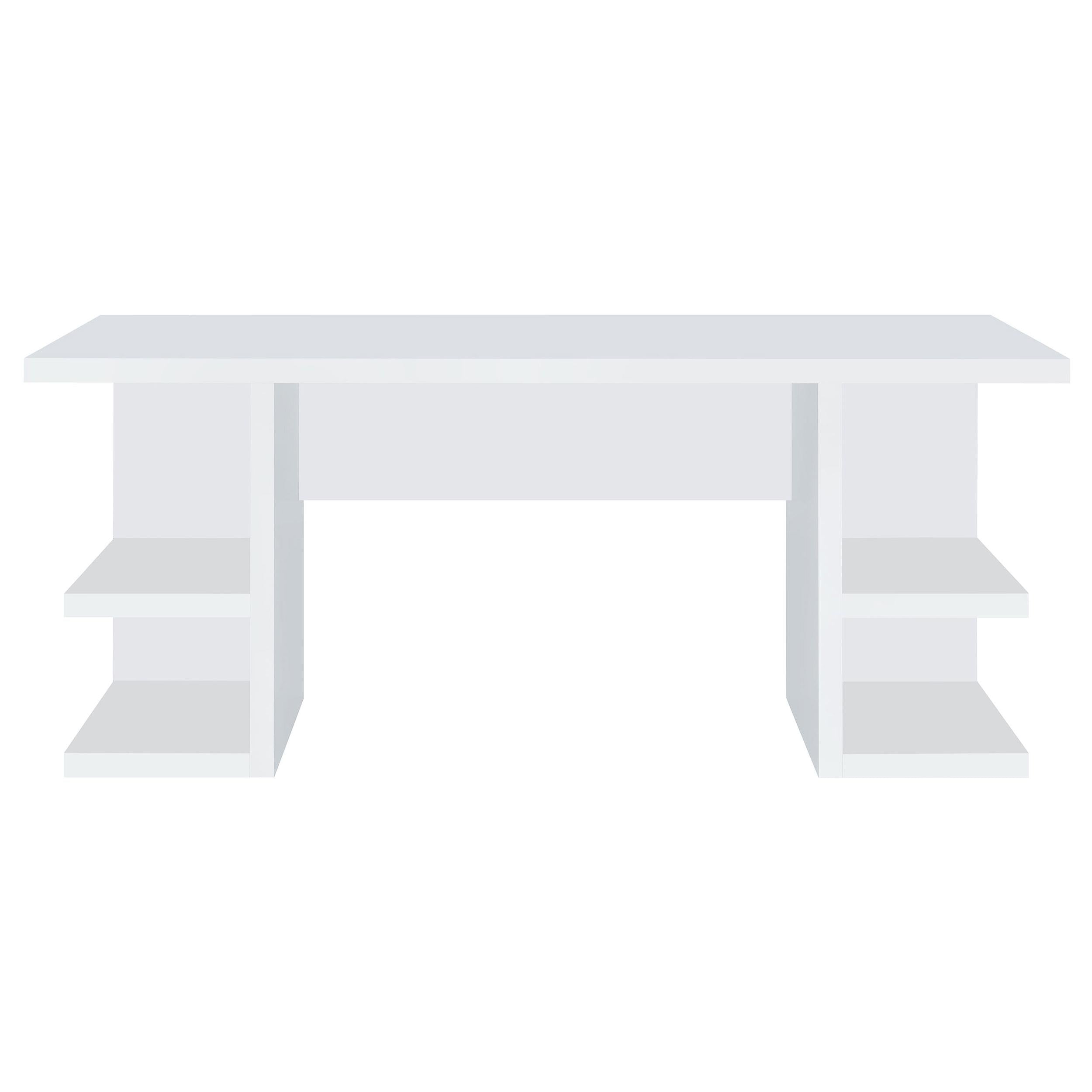 Coaster Furniture Alice 801455 Writing Desk White With Open Shelves - White IMAGE 2