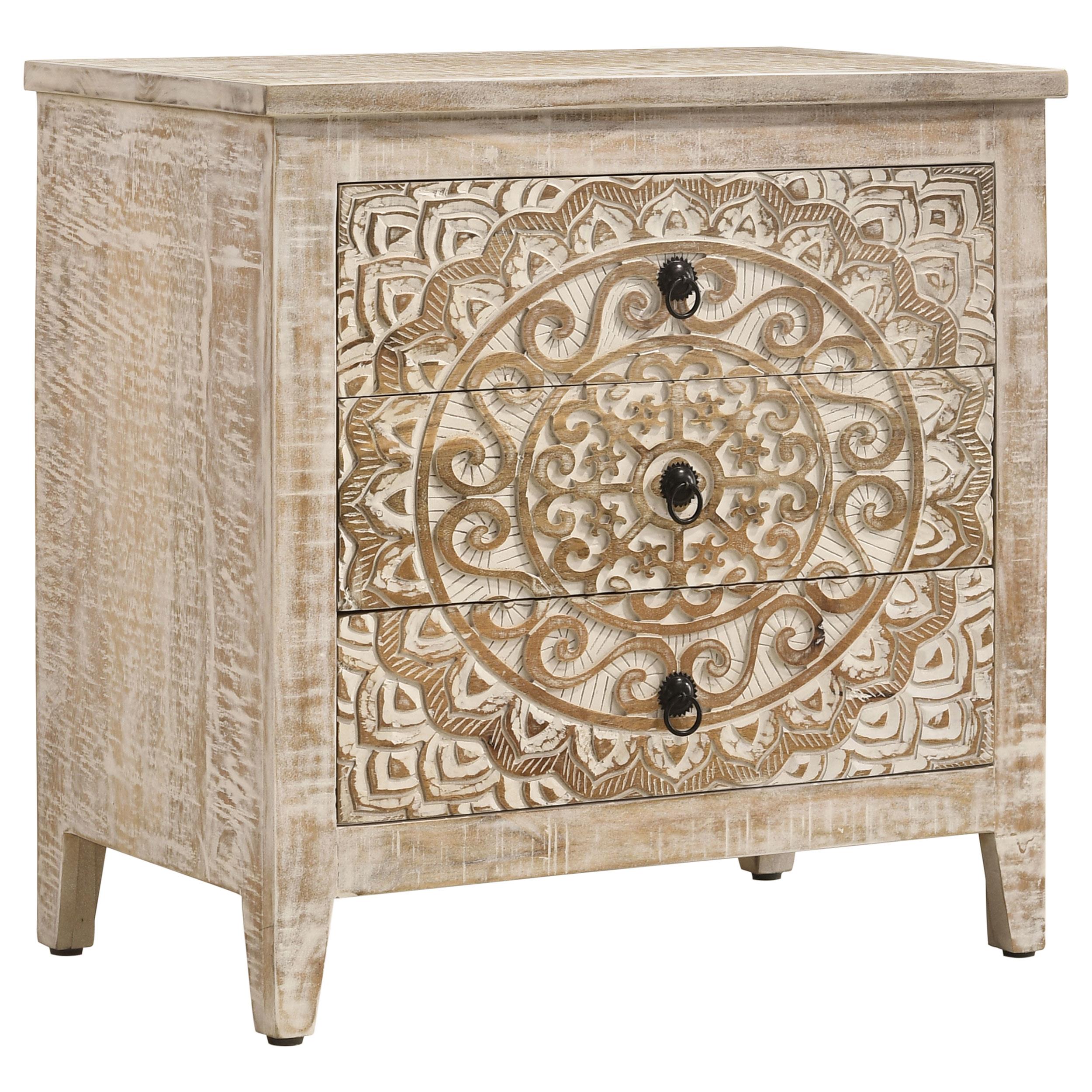 Coaster Furniture Mariska 950390 3-drawer Wooden Accent Cabinet - White Distressed IMAGE 1