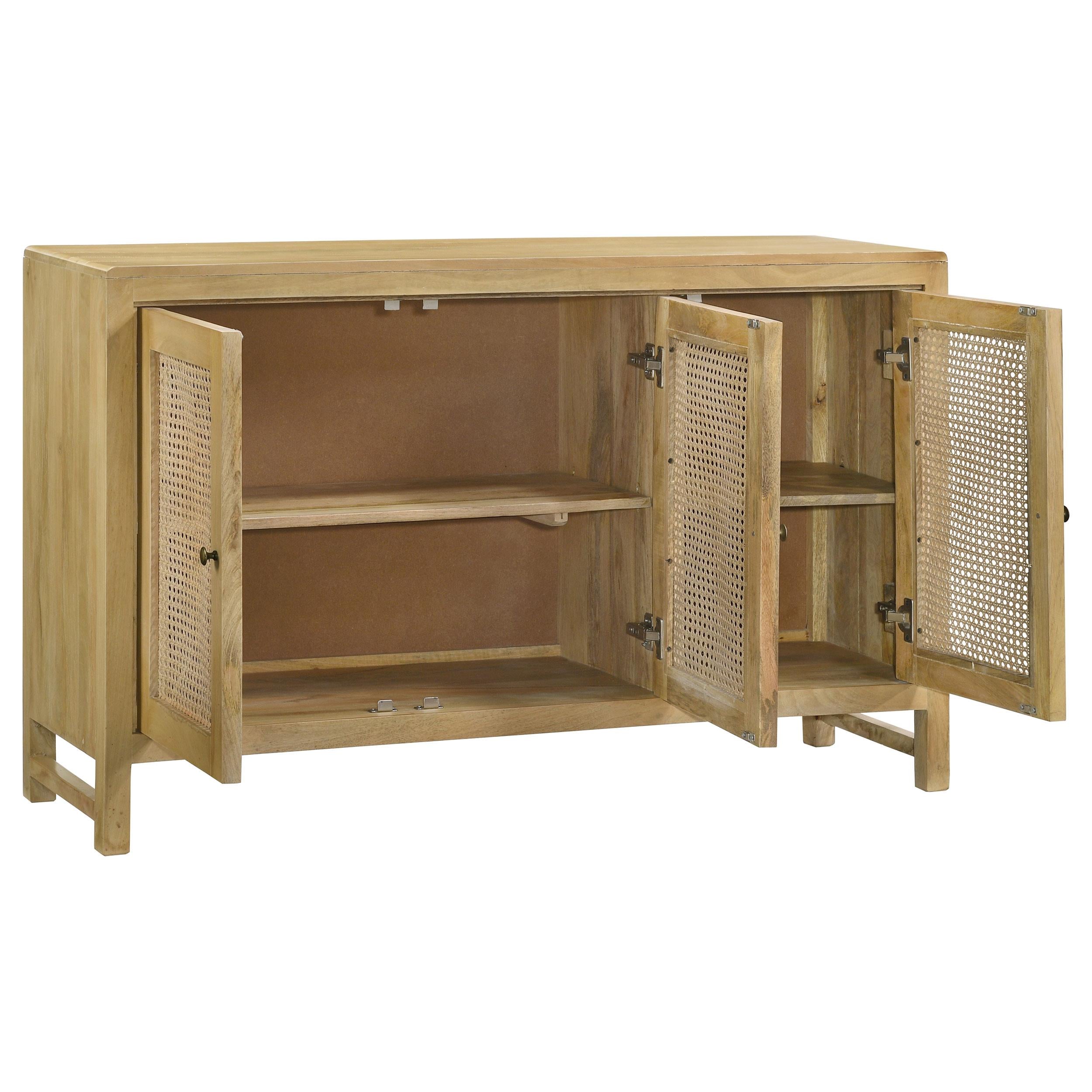 Coaster Furniture Zamora 953556 Rectangular 3-Door Accent Cabinet Natural IMAGE 2