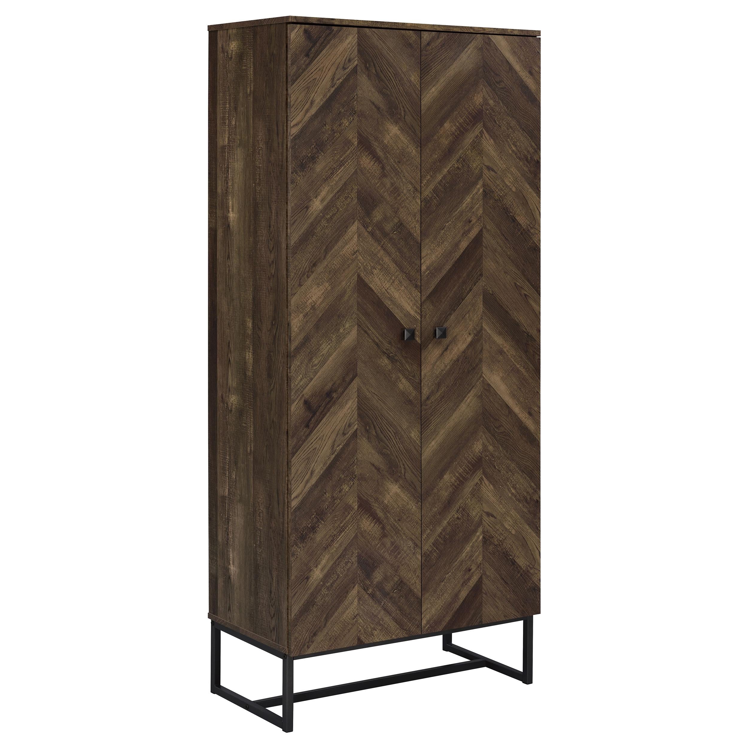 Coaster Furniture Carolyn 959640 2-Door Accent Cabinet - Rustic Oak/Gunmetal IMAGE 1