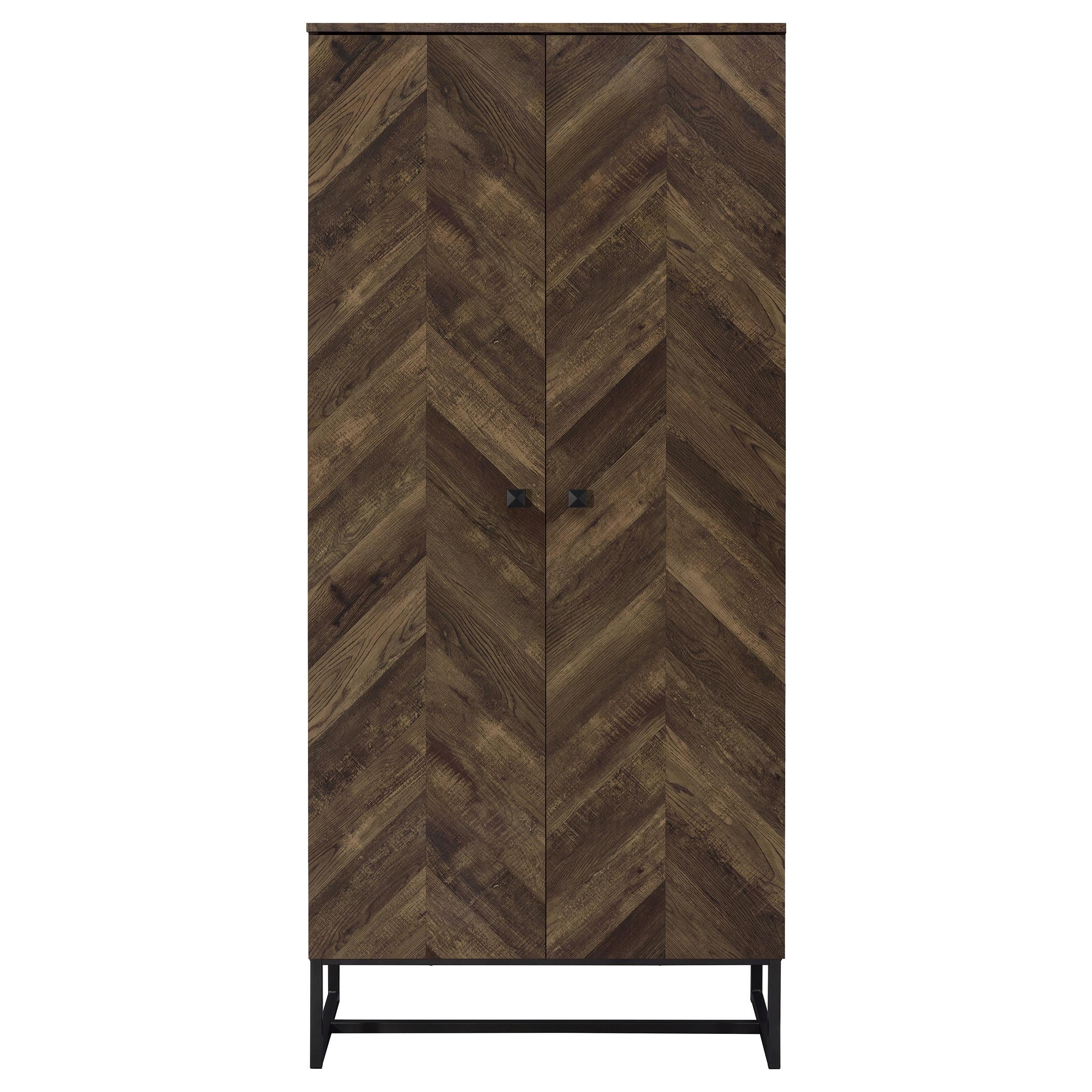 Coaster Furniture Carolyn 959640 2-Door Accent Cabinet - Rustic Oak/Gunmetal IMAGE 3