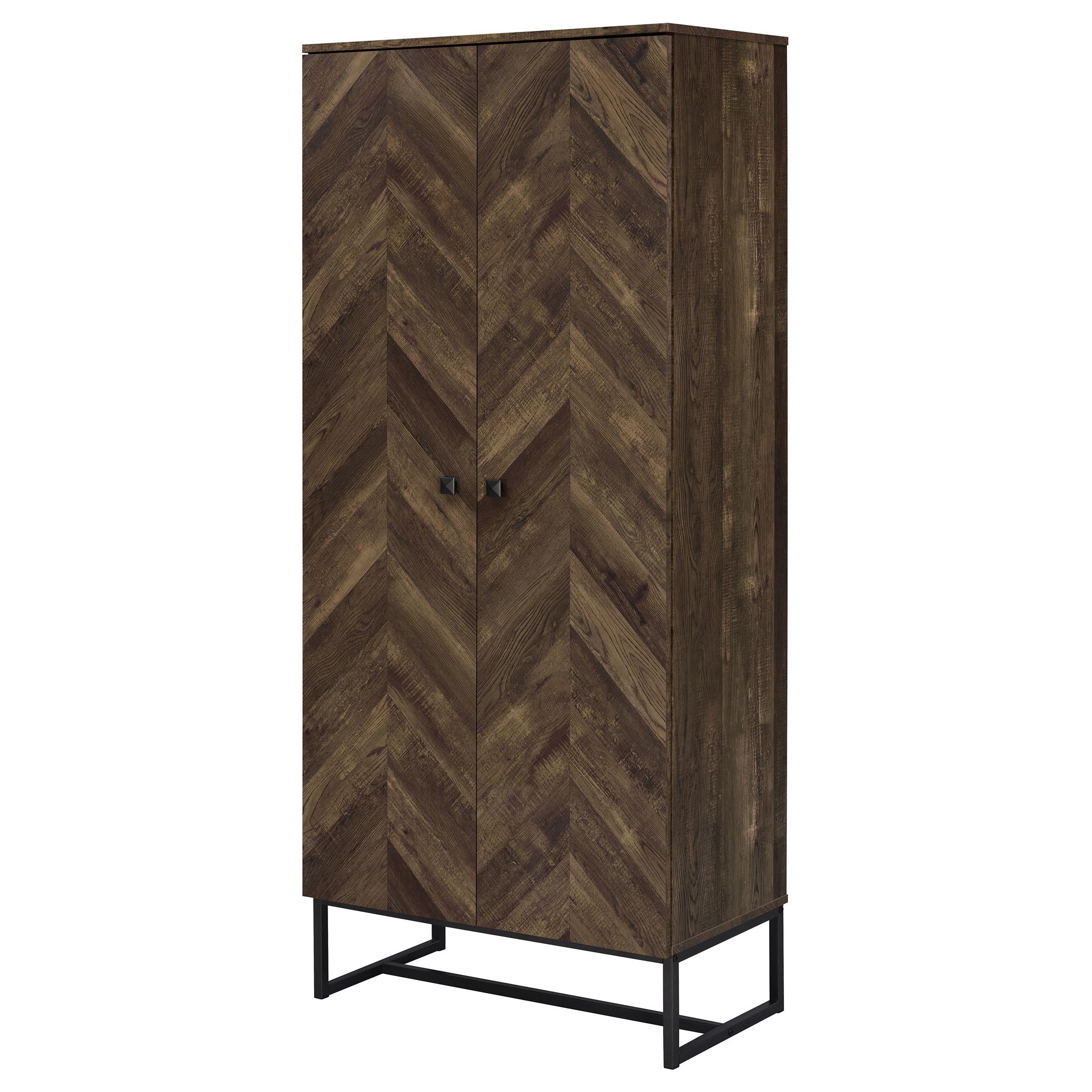 Coaster Furniture Carolyn 959640 2-Door Accent Cabinet - Rustic Oak/Gunmetal IMAGE 4
