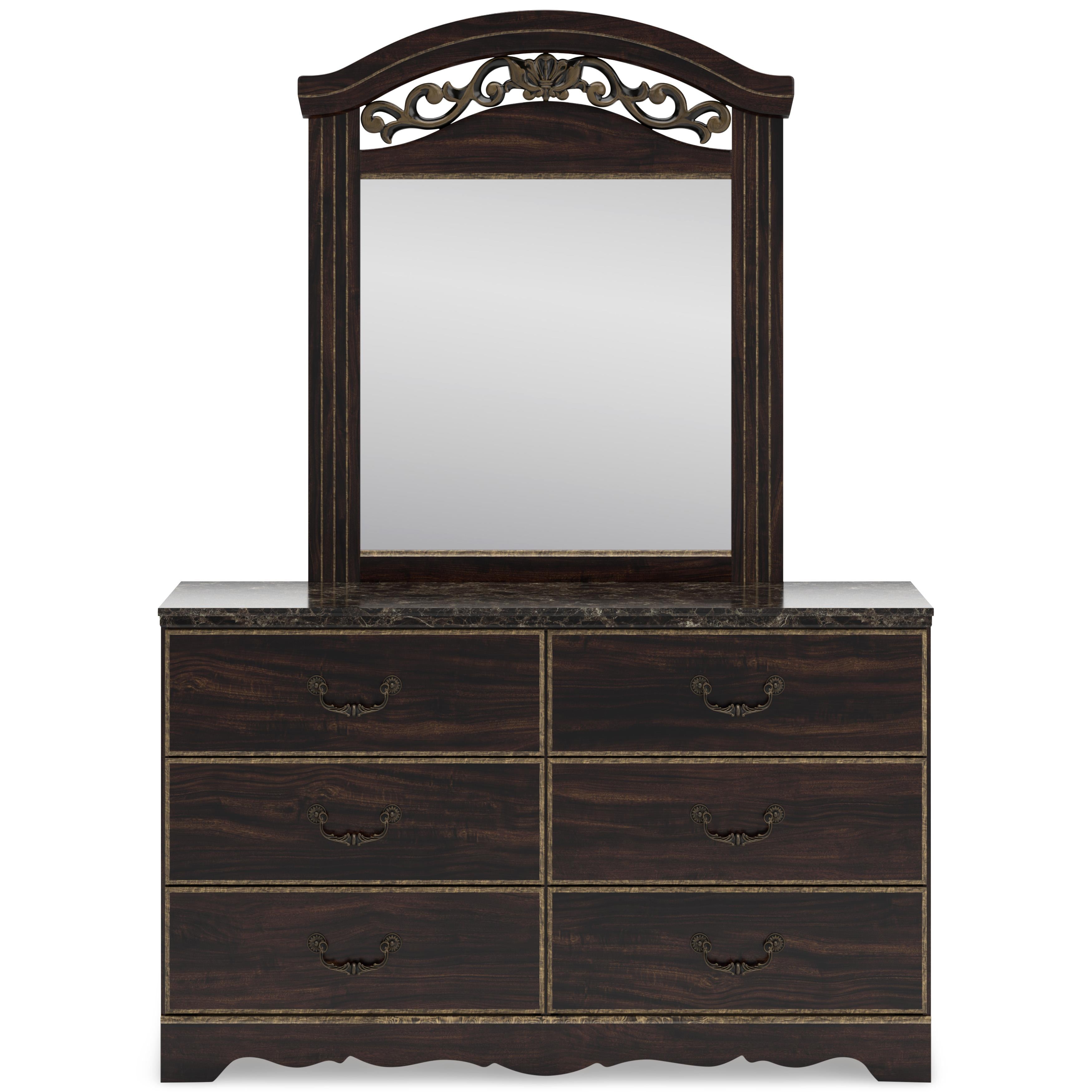 Signature Design by Ashley Glosmount 6-Drawer Dresser with Mirror B1055-231/B1055-36 IMAGE 3