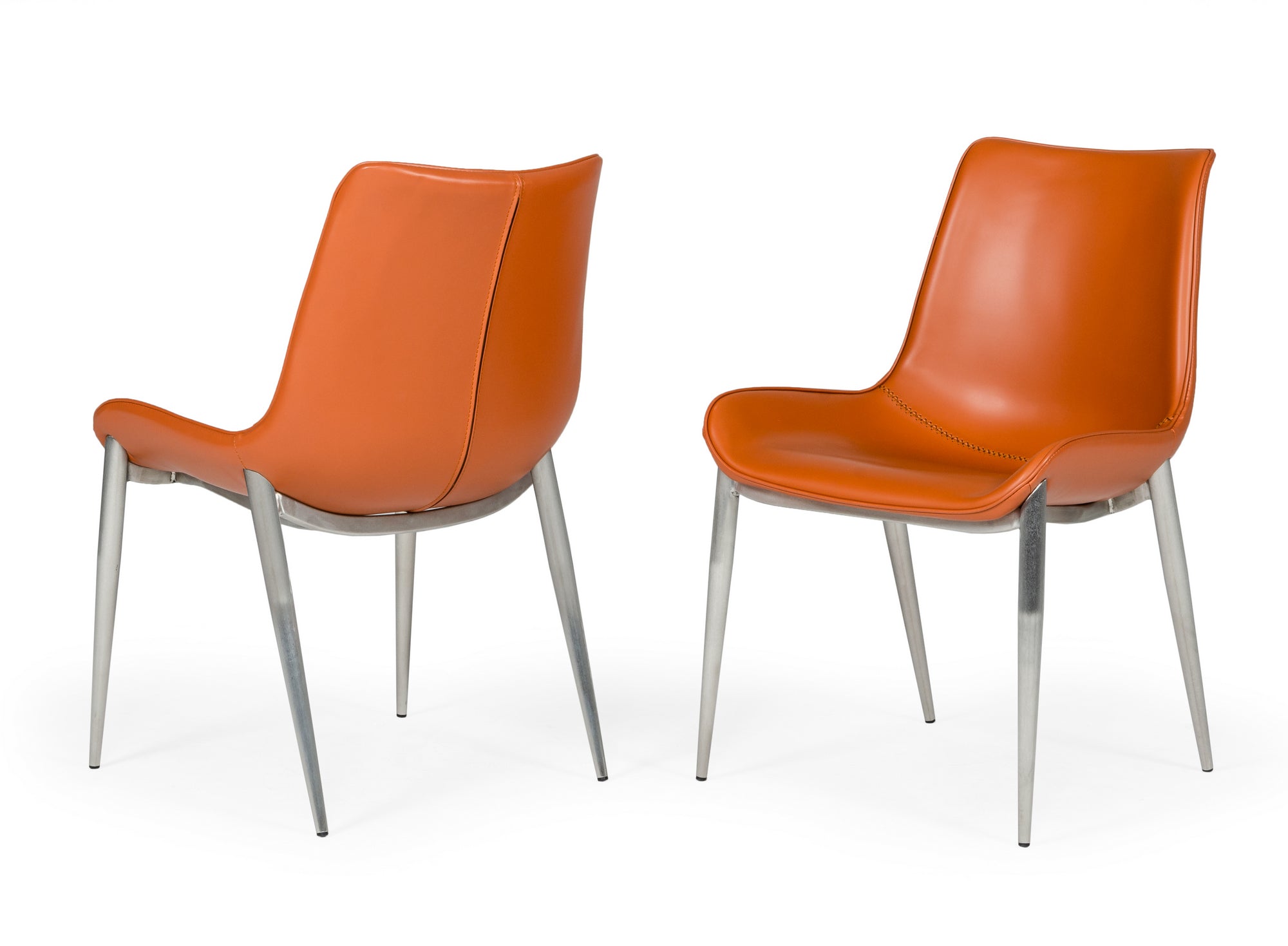 Modrest Holt - Modern Cognac Eco-Leather Dining Chair (Set of 2)