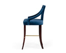 Modrest Kimball - Glam Blue Velvet Bar Stool