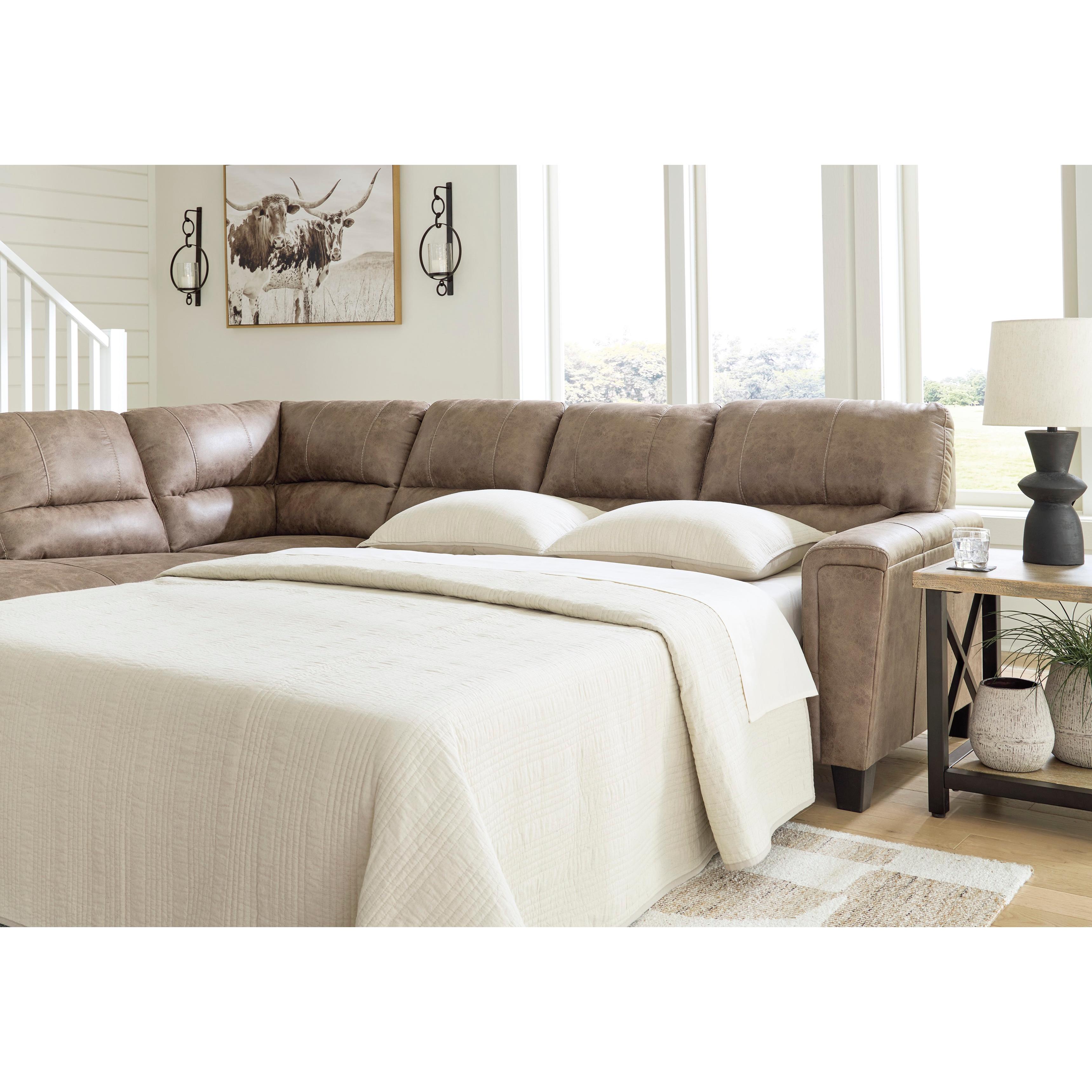 Signature Design by Ashley Navi Leather Look Queen Sleeper Sectional 9400416/9400470 IMAGE 4