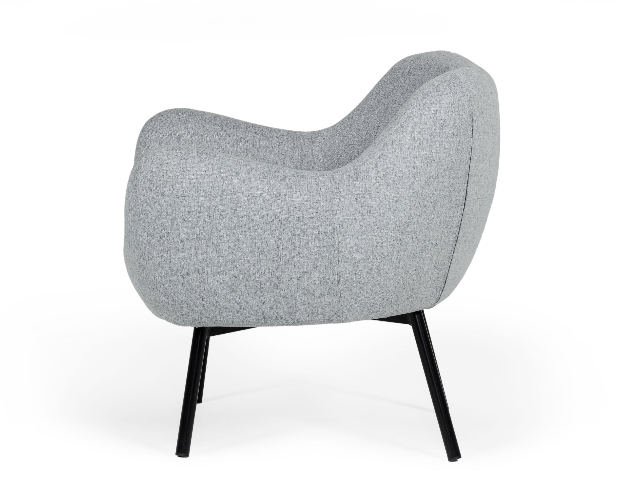 Modrest Peyton - Modern Grey Fabric Accent Chair