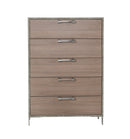 Nova Domus Boston - Modern Brown Oak & Brushed Stainless Steel Chest