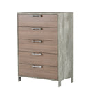 Nova Domus Boston - Modern Brown Oak & Brushed Stainless Steel Chest