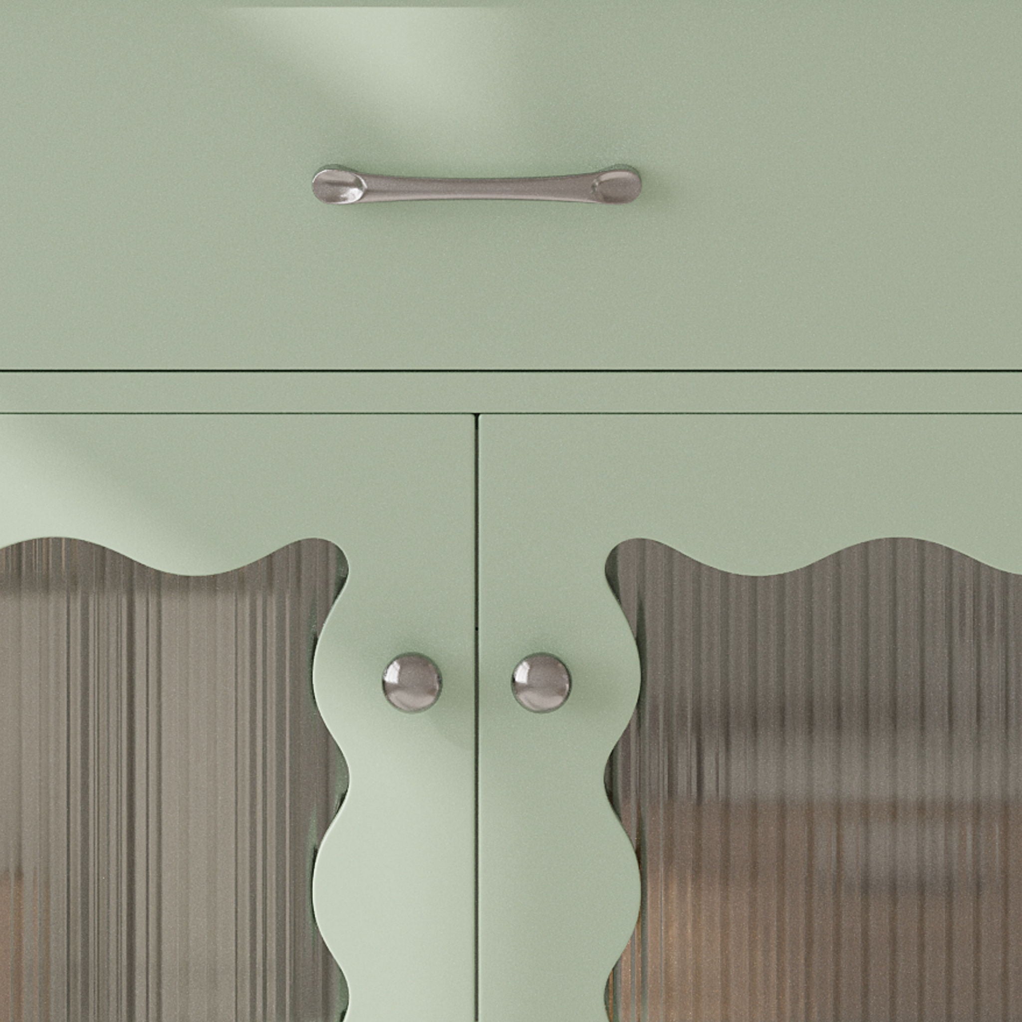 Modern Bathroom Vanity With Tempered Glass Doors