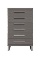Modrest Splendor - Grey High Gloss Slatted Chest