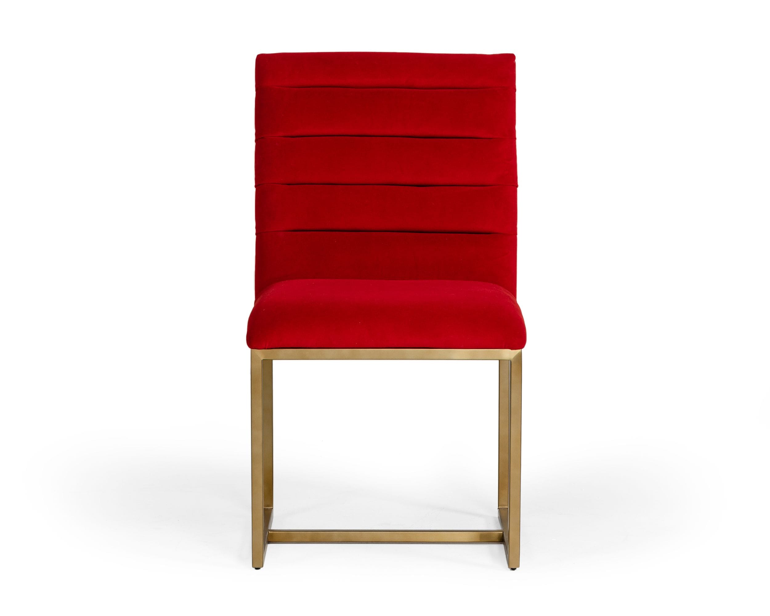 Modrest Barker - Modern Burnt Orange & Brush Gold Dining Chair (Set of 2)