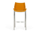 Modrest Dave - Modern Orange Leatherette Bar Stool (Set of 2)