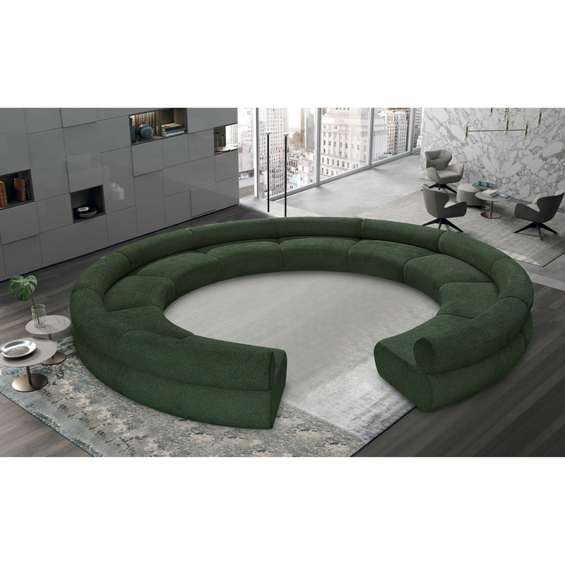 Meridian Bale Green Chenille Fabric Modular Sofa IMAGE 2