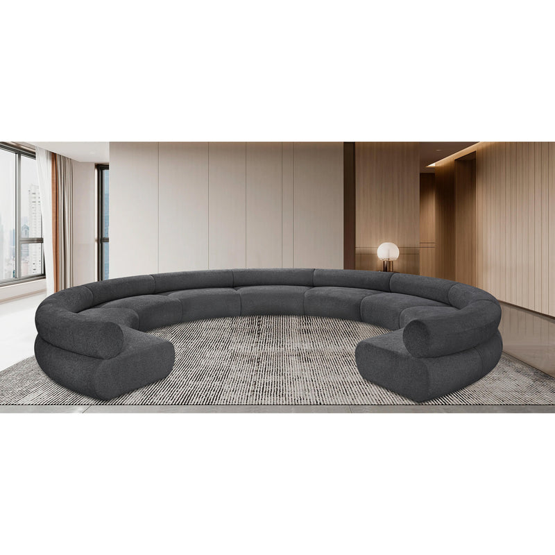 Meridian Bale Grey Chenille Fabric Modular Sofa IMAGE 2