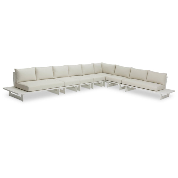 Meridian Maldives Cream Water Resistant Fabric Outdoor Patio Modular Sectional IMAGE 1