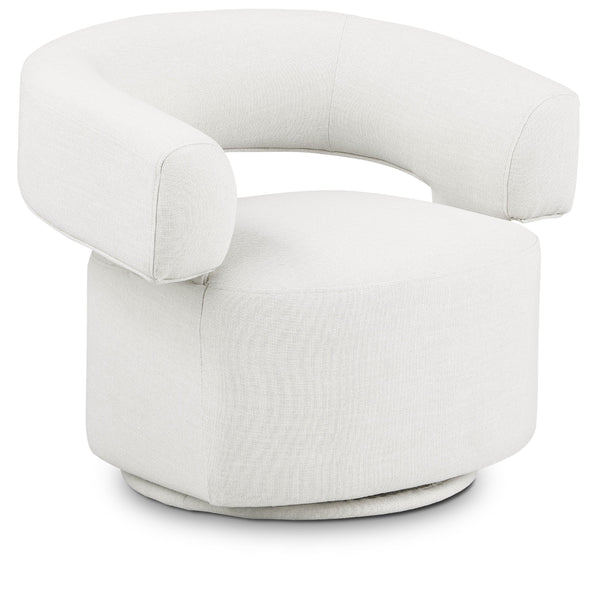 Diamond Modern Furniture Meridian Niya Swivel Fabric Accent Chair 598Cream IMAGE 1