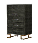 Modrest Howard - Modern Shagreen Grey Leatherette & Gold Chest