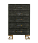 Modrest Howard - Modern Shagreen Grey Leatherette & Gold Chest